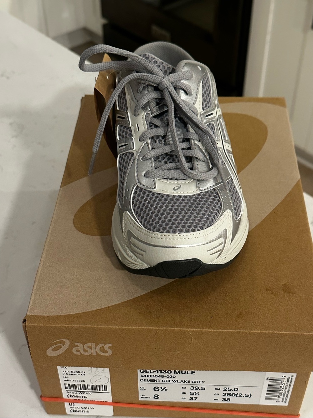 Asics 1130 Mule Cement Grey Women’s 8 - Picture 2 of 5